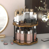 Maxbell Turntable Tray 2 Tier Rotating Condiments Organizer for Dining Table Cabinet Flower