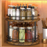 Maxbell Turntable Tray 2 Tier Rotating Condiments Organizer for Dining Table Cabinet Round
