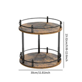 Maxbell Turntable Tray 2 Tier Rotating Condiments Organizer for Dining Table Cabinet Round