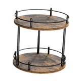 Maxbell Turntable Tray 2 Tier Rotating Condiments Organizer for Dining Table Cabinet Round