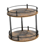 Maxbell Turntable Tray 2 Tier Rotating Condiments Organizer for Dining Table Cabinet Round