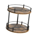 Maxbell Turntable Tray 2 Tier Rotating Condiments Organizer for Dining Table Cabinet Round