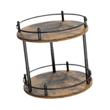 Maxbell Turntable Tray 2 Tier Rotating Condiments Organizer for Dining Table Cabinet Round