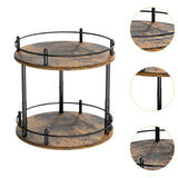 Maxbell Turntable Tray 2 Tier Rotating Condiments Organizer for Dining Table Cabinet Round