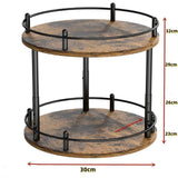Maxbell Turntable Tray 2 Tier Rotating Condiments Organizer for Dining Table Cabinet Round
