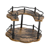 Maxbell Wood Turntable 2 Layer Rotating Bathroom Vanity Tray for Pantry Table Dining