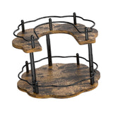 Maxbell Wood Turntable 2 Layer Rotating Bathroom Vanity Tray for Pantry Table Dining