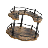 Maxbell Wood Turntable 2 Layer Rotating Bathroom Vanity Tray for Pantry Table Dining