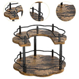 Maxbell Wood Turntable 2 Layer Rotating Bathroom Vanity Tray for Pantry Table Dining
