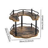 Maxbell Wood Turntable 2 Layer Rotating Bathroom Vanity Tray for Pantry Table Dining