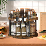 Maxbell Wood Turntable 2 Layer Rotating Bathroom Vanity Tray for Pantry Table Dining