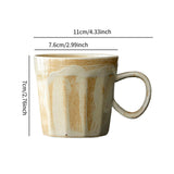 Maxbell Coffee Mug with Handle Stoneware Tea Water Hand Cup for Birthday Office Work beige