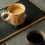 Maxbell Coffee Mug with Handle Stoneware Tea Water Hand Cup for Birthday Office Work brown