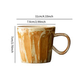 Maxbell Coffee Mug with Handle Stoneware Tea Water Hand Cup for Birthday Office Work brown