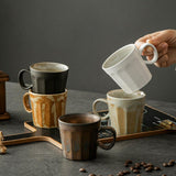 Maxbell Coffee Mug with Handle Stoneware Tea Water Hand Cup for Birthday Office Work brown