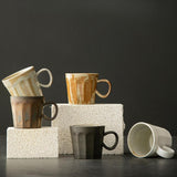 Maxbell Coffee Mug with Handle Stoneware Tea Water Hand Cup for Birthday Office Work grey