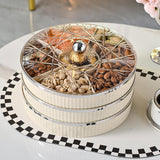 Maxbell Divided Serving Tray Snack Platter for New Year Spring Festival Entertaining white