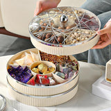 Maxbell Divided Serving Tray Snack Platter for New Year Spring Festival Entertaining white