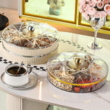 Maxbell Divided Serving Tray Snack Platter for New Year Spring Festival Entertaining white