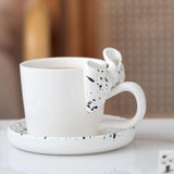 Maxbell Coffee Mug with Saucer with Tray Bow Knot Milk Mug for Dining Kitchen