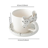 Maxbell Coffee Mug with Saucer with Tray Bow Knot Milk Mug for Dining Kitchen