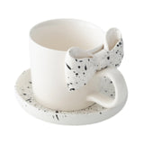 Maxbell Coffee Mug with Saucer with Tray Bow Knot Milk Mug for Dining Kitchen