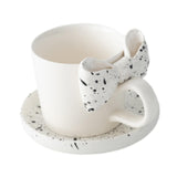Maxbell Coffee Mug with Saucer with Tray Bow Knot Milk Mug for Dining Kitchen