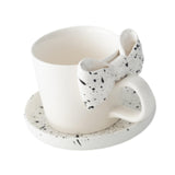 Maxbell Coffee Mug with Saucer with Tray Bow Knot Milk Mug for Dining Kitchen