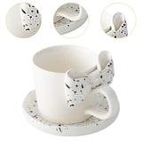 Maxbell Coffee Mug with Saucer with Tray Bow Knot Milk Mug for Dining Kitchen