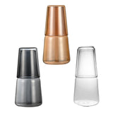 Maxbell Glass Cup Drinkware Transparent Drinking Portable Reusable Water Pitcher Set brown