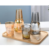 Maxbell Glass Cup Drinkware Transparent Drinking Portable Reusable Water Pitcher Set brown