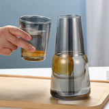 Maxbell Glass Cup Drinkware Transparent Drinking Portable Reusable Water Pitcher Set grey