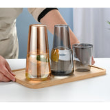 Maxbell Glass Cup Drinkware Transparent Drinking Portable Reusable Water Pitcher Set grey