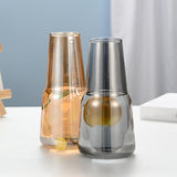 Maxbell Glass Cup Drinkware Transparent Drinking Portable Reusable Water Pitcher Set grey