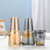 Maxbell Glass Cup Drinkware Transparent Drinking Portable Reusable Water Pitcher Set grey