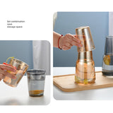 Maxbell Glass Cup Drinkware Transparent Drinking Portable Reusable Water Pitcher Set grey