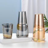 Maxbell Glass Cup Drinkware Transparent Drinking Portable Reusable Water Pitcher Set grey