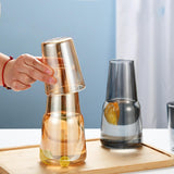 Maxbell Glass Cup Drinkware Transparent Drinking Portable Reusable Water Pitcher Set grey