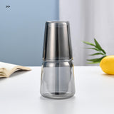 Maxbell Glass Cup Drinkware Transparent Drinking Portable Reusable Water Pitcher Set grey