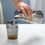 Maxbell Glass Cup Drinkware Transparent Drinking Portable Reusable Water Pitcher Set grey