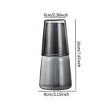 Maxbell Glass Cup Drinkware Transparent Drinking Portable Reusable Water Pitcher Set grey
