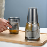 Maxbell Glass Cup Drinkware Transparent Drinking Portable Reusable Water Pitcher Set grey