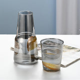 Maxbell Glass Cup Drinkware Transparent Drinking Portable Reusable Water Pitcher Set grey