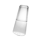 Maxbell Glass Cup Drinkware Transparent Drinking Portable Reusable Water Pitcher Set clear