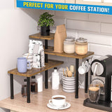 Maxbell Kitchen Counter Shelf 3 Tier with Hooks for Coffee Station Office Countertop
