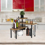 Maxbell Kitchen Counter Shelf 3 Tier with Hooks for Coffee Station Office Countertop