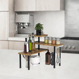 Maxbell Kitchen Counter Shelf 3 Tier with Hooks for Coffee Station Office Countertop