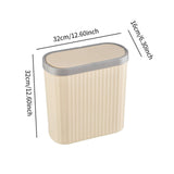 Maxbell Oval Trash Can Design with Lid Garbage Bin for Home Living Room Bedroom white L