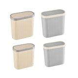 Maxbell Oval Trash Can Design with Lid Garbage Bin for Home Living Room Bedroom white L