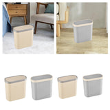 Maxbell Oval Trash Can Design with Lid Garbage Bin for Home Living Room Bedroom white L